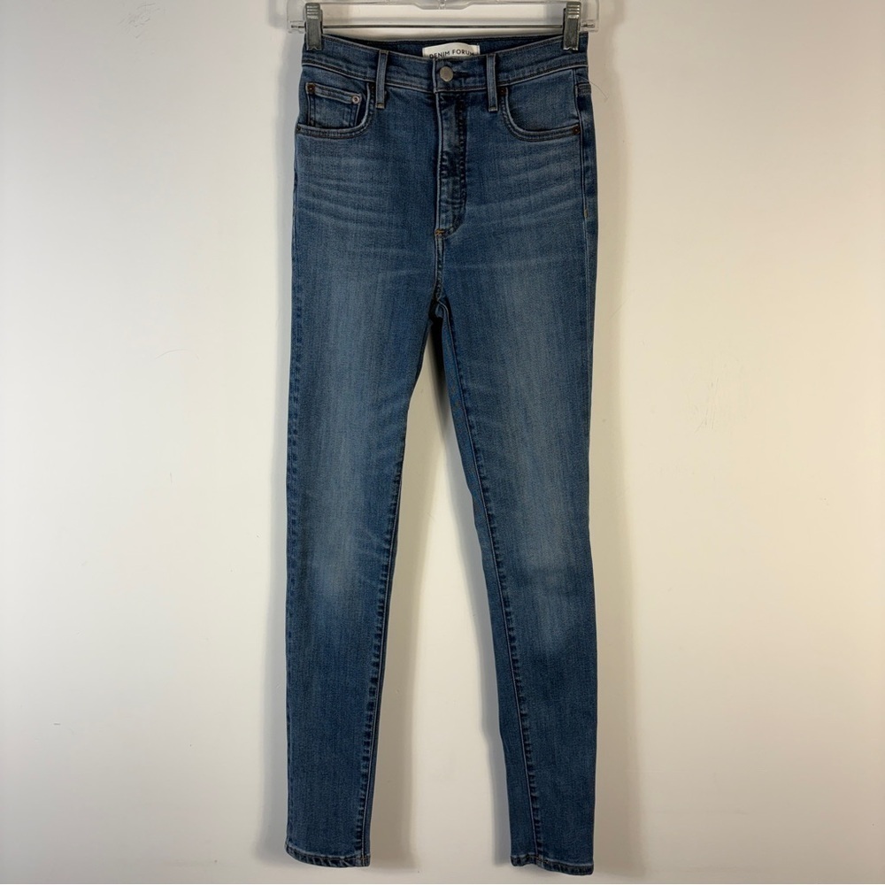 Denim Forum Lola High Rise Skinny Jeans in Medium Blue 26